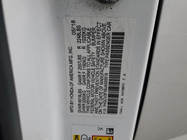 1HGCV3F59JA005519 Honda Accord Hybrid Exl