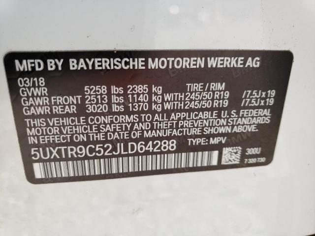 5UXTR9C52JLD64288 BMW X3 Xdrive30i