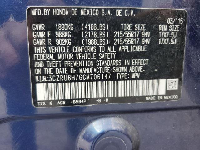 3CZRU6H76GM706147 Honda Hr-v Exl