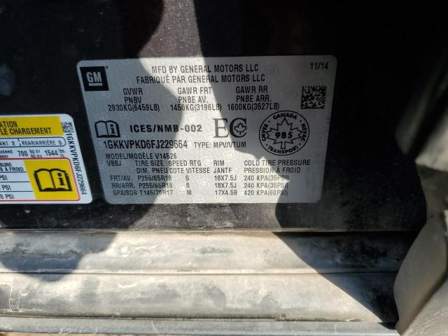 1GKKVPKD6FJ229664 GMC ACADIA SLE