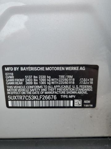 5UXTR7C53KLF26676 BMW X3 Sdrive30i