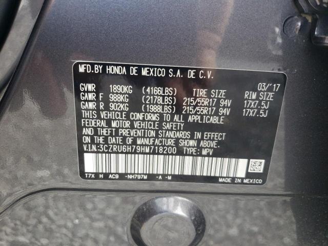 3CZRU6H79HM718200 Honda Hr-v Exl