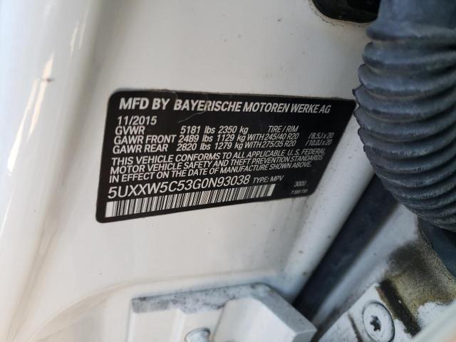 5UXXW5C53G0N93038 BMW X4 Xdrive35i