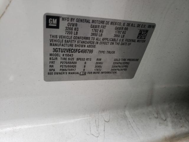 3GTU2VEC6FG498799 GMC Sierra K1500 Slt