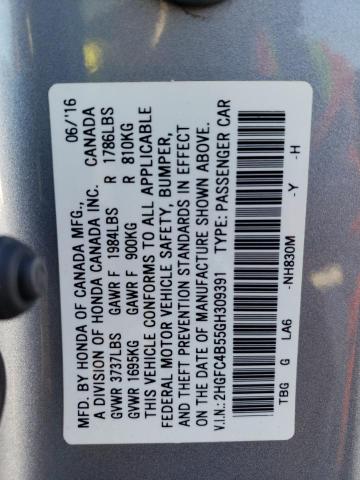 2HGFC4B55GH309391 Honda Civic Lx