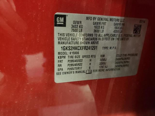 1GKS2HKCXFR241291 GMC Yukon Xl K1500 Slt