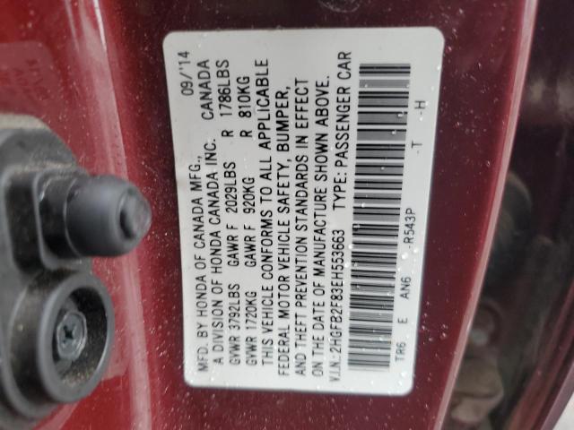 2HGFB2F83EH553663 Honda CIVIC EX