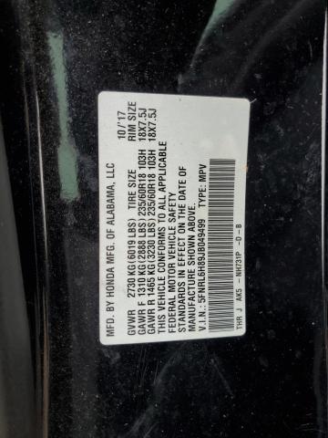 5FNRL6H89JB049499 Honda Odyssey Touring