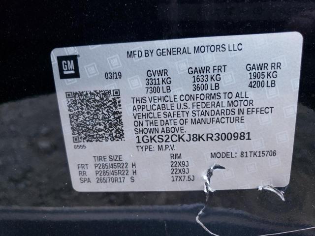 1GKS2CKJ8KR300981 GMC YUKON DENALI