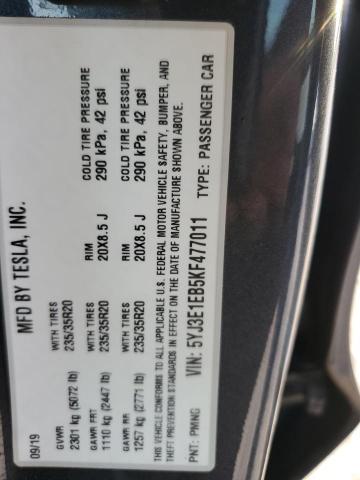 5YJ3E1EB5KF477011 Tesla MODEL 3