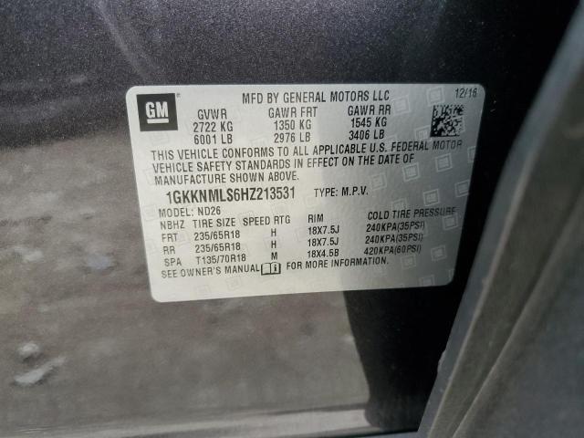 1GKKNMLS6HZ213531 GMC Acadia Slt-1