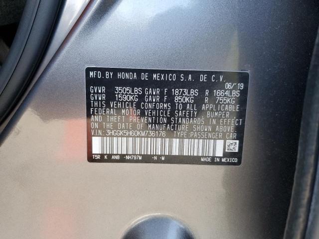 3HGGK5H60KM736176 Honda Fit Sport