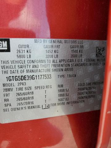 1GTG5DE39G1177533 GMC CANYON SLT