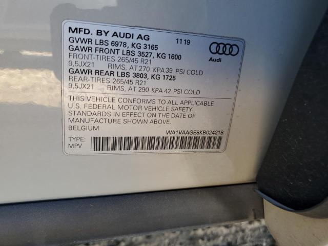 WA1VAAGE8KB024218 Audi E-tron Prestige