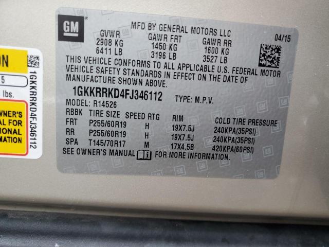 1GKKRRKD4FJ346112 GMC Acadia Slt-1