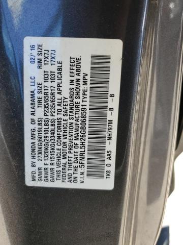 5FNRL5H26GB068591 Honda ODYSSEY LX