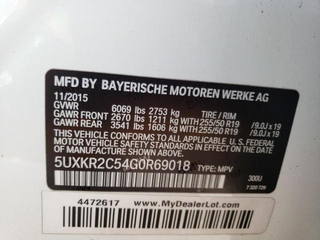 5UXKR2C54G0R69018 BMW X5 Sdrive35i