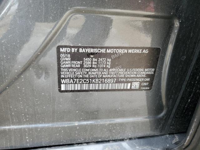 WBA7E2C51KB216897 BMW 740 I