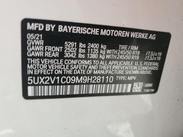 5UX2V1C09M9H28110 BMW X4 Xdrive30i