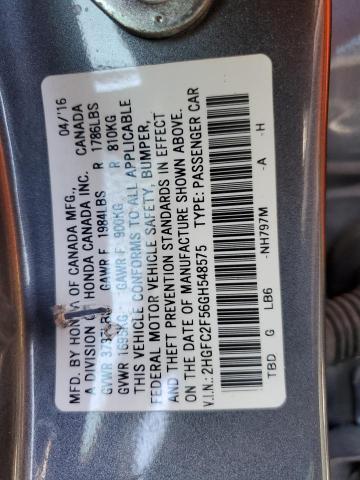 2HGFC2F56GH548575 Honda Civic Lx