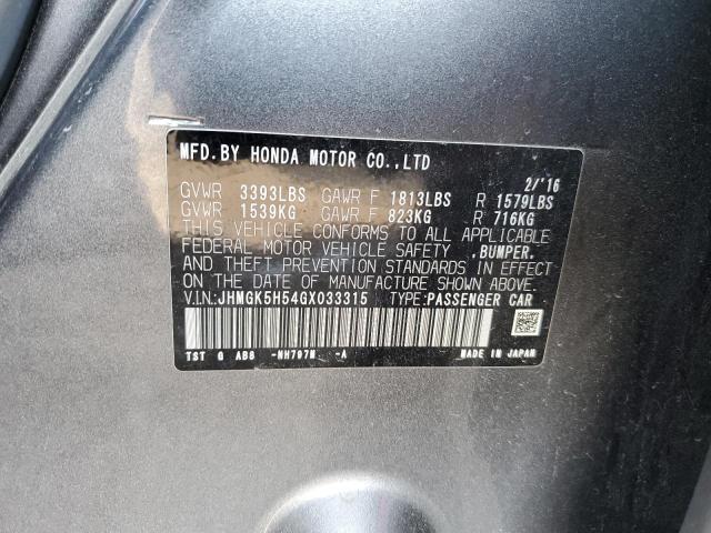 JHMGK5H54GX033315 Honda FIT LX
