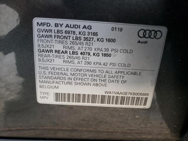 WA1VAAGE7KB005885 Audi E-tron Prestige