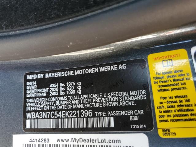 WBA3N7C54EK221396 BMW 428 I