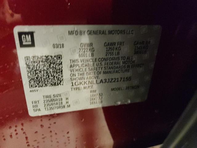 1GKKNLLA3JZ217155 GMC ACADIA SLE