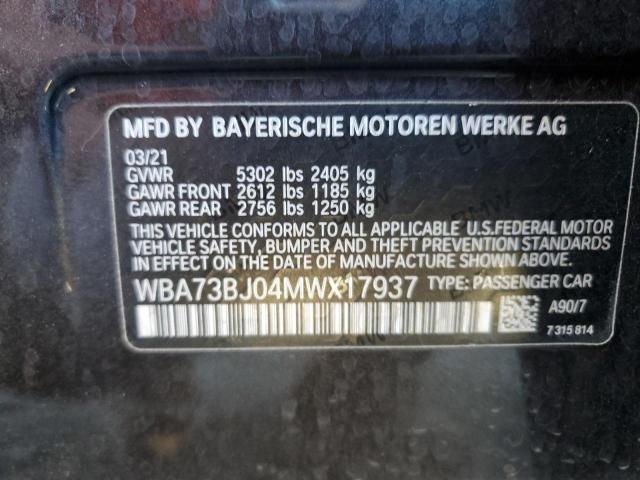 WBA73BJ04MWX17937 BMW 540 XI