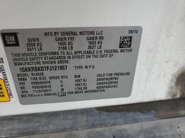 1GKKRSKD7FJ121867 GMC Acadia Slt-2