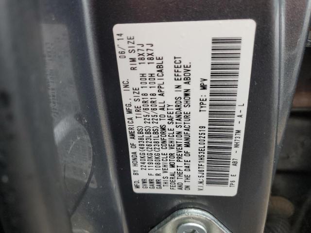 5J6TF1H53EL002519 Honda Crosstour Exl