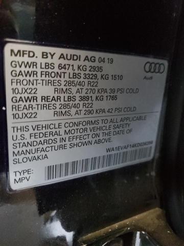WA1EVAF14KD036356 Audi Q8 Premium Plus S-line