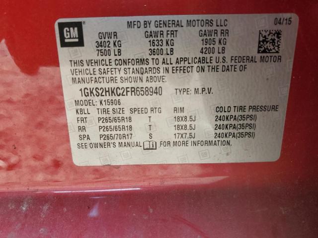 1GKS2HKC2FR658940 GMC Yukon Xl K1500 Slt