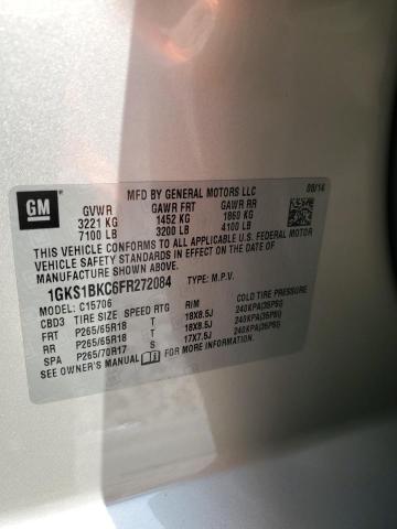 1GKS1BKC6FR272084 GMC YUKON SLT