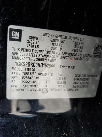 1GKS2GKC0HR152844 GMC Yukon Xl K1500 Slt