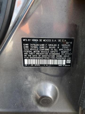 3HGGK5H89FM778482 Honda FIT EX