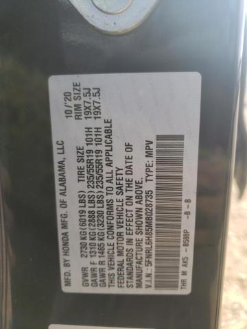 5FNRL6H85MB028735 Honda Odyssey Touring