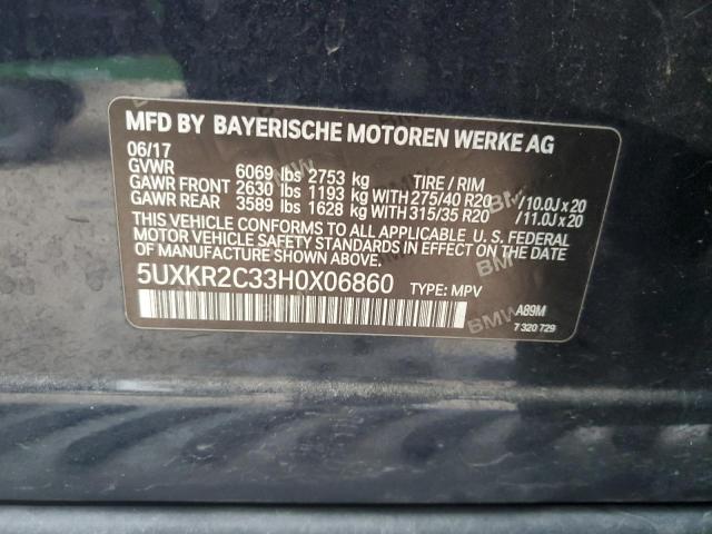 5UXKR2C33H0X06860 BMW X5 Sdrive35i