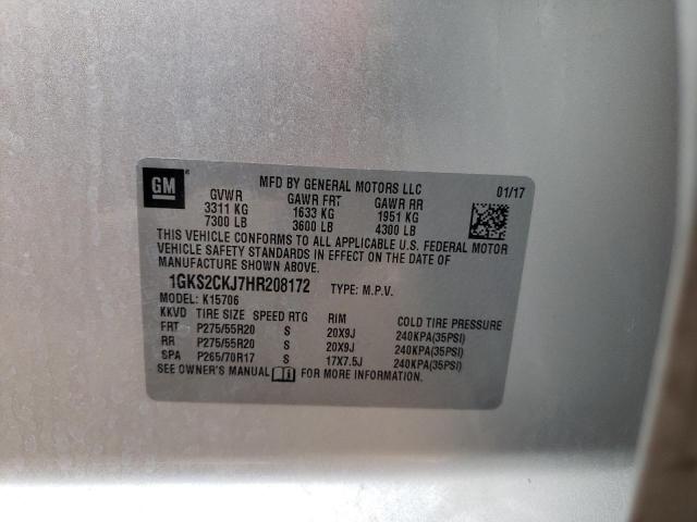 1GKS2CKJ7HR208172 GMC YUKON DENALI