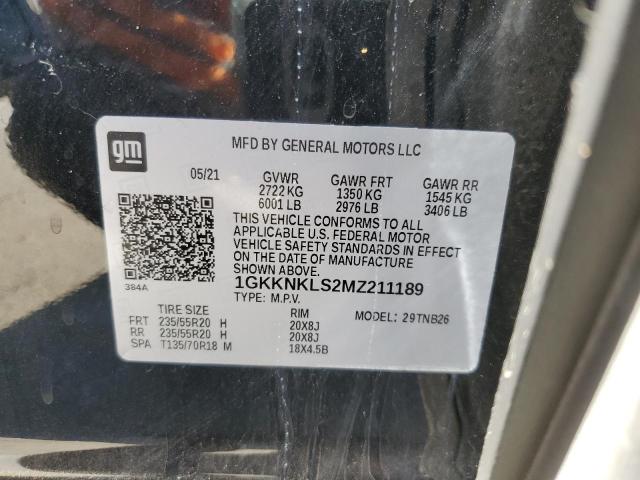 1GKKNKLS2MZ211189 GMC ACADIA SLE