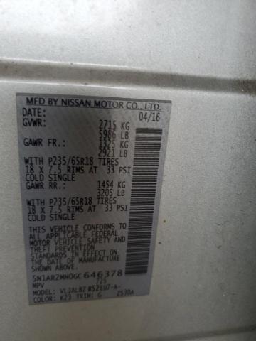 5N1AR2MN0GC646378 Nissan Pathfinder S