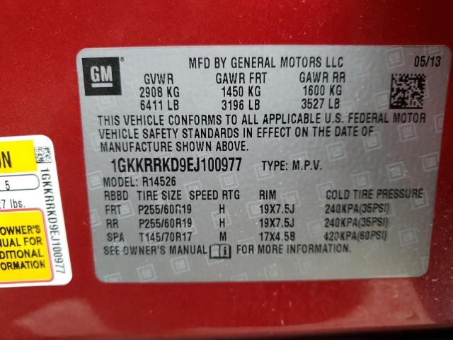 1GKKRRKD9EJ100977 GMC Acadia Slt-1