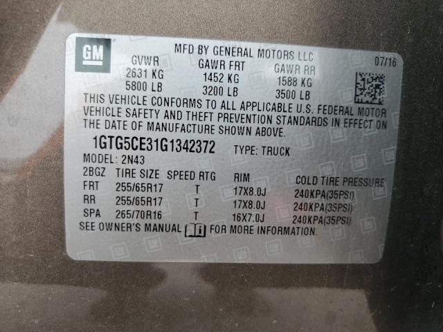 1GTG5CE31G1342372 GMC CANYON SLE