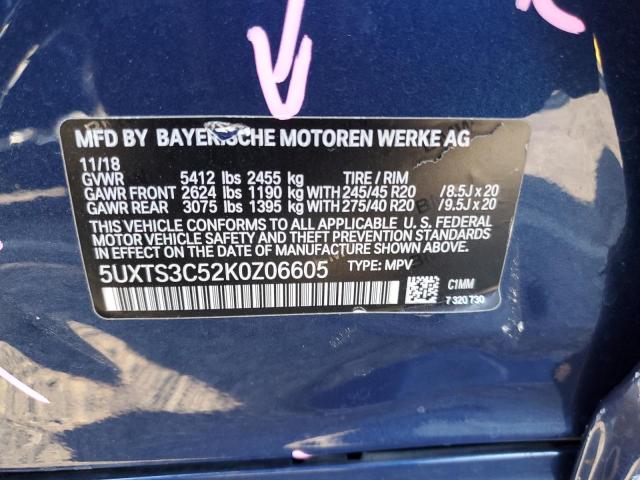 5UXTS3C52K0Z06605 BMW X3 Xdrivem40i