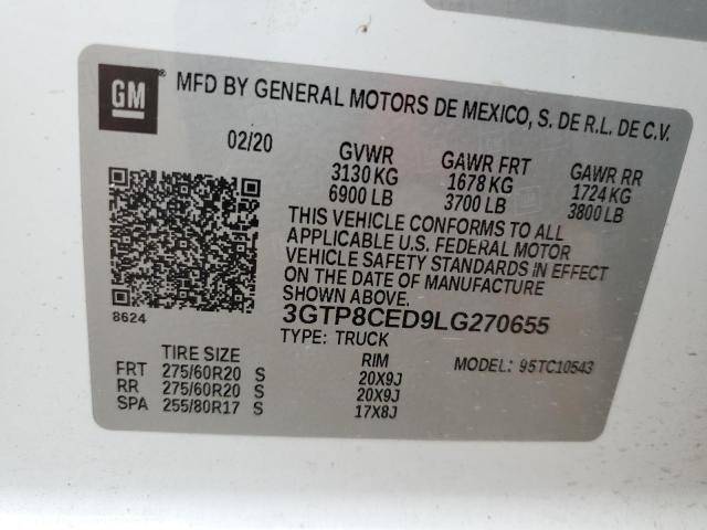 3GTP8CED9LG270655 GMC Sierra C1500 Elevation