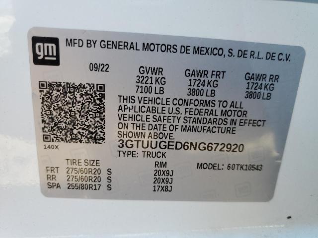 3GTUUGED6NG672920 GMC Sierra K1500 Denali