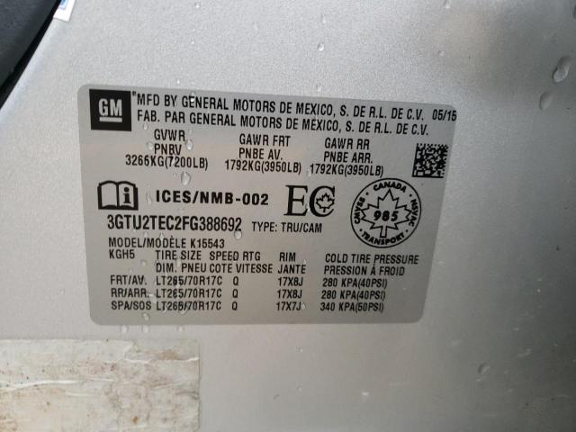 3GTU2TEC2FG388692 GMC Sierra K1500