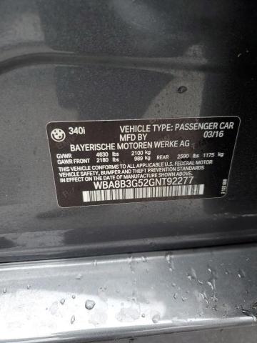 WBA8B3G52GNT92277 BMW 340 I
