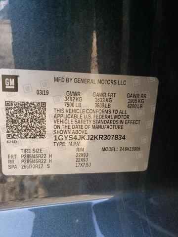 1GYS4JKJ2KR307834 Cadillac Escalade Esv Premium Luxury