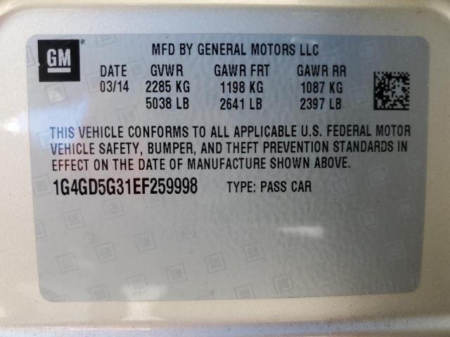 1G4GD5G31EF259998 Buick Lacrosse Premium